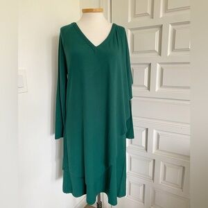 NWT Soft Surroundings Marla Dress Jewel Green Asymmetrical Size XL
